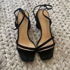Sam Edelman Kia Black Sandal Ankle Strap Block Heel Women's 8.5 MSRP $140
